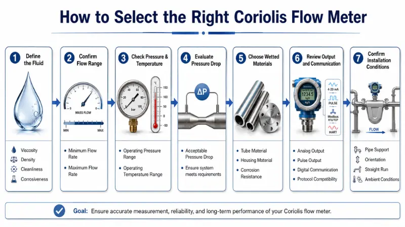 Step-by-step selection guide for choosing the right Coriolis flow meter